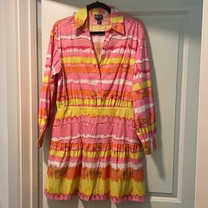 Scoop tie dye structured A-line dress